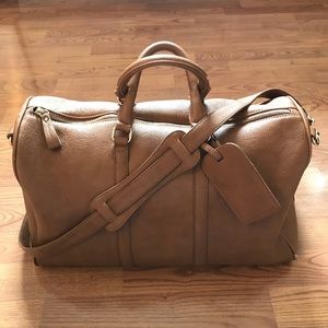 Sole Society Vegan Leather Weekender in Camel